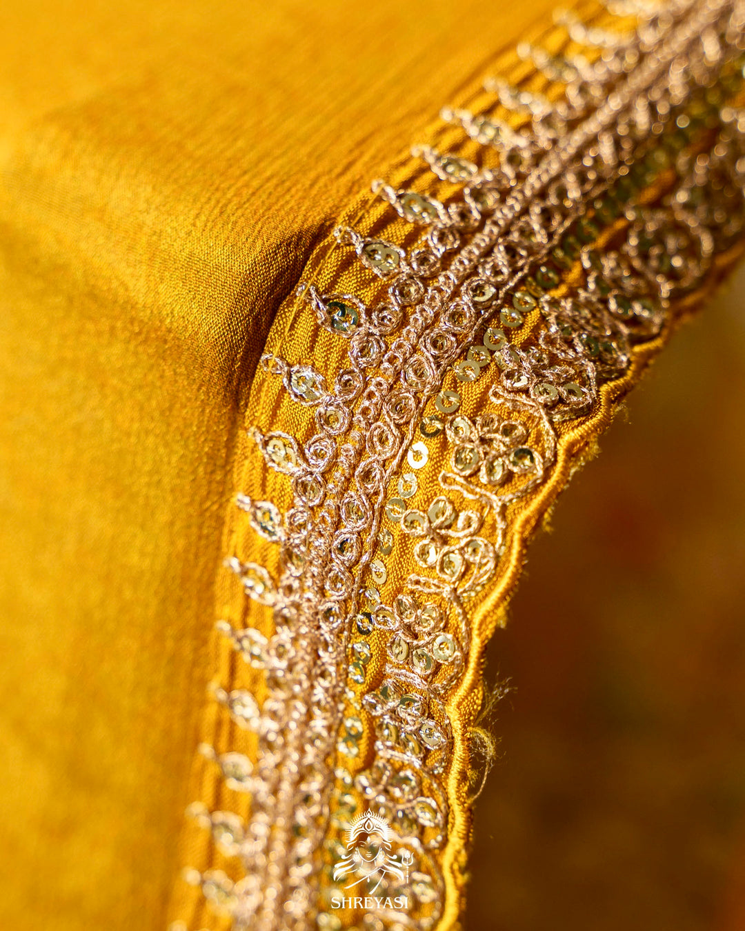 Floral Crepe Chiffon Saree with Embroidered Borders