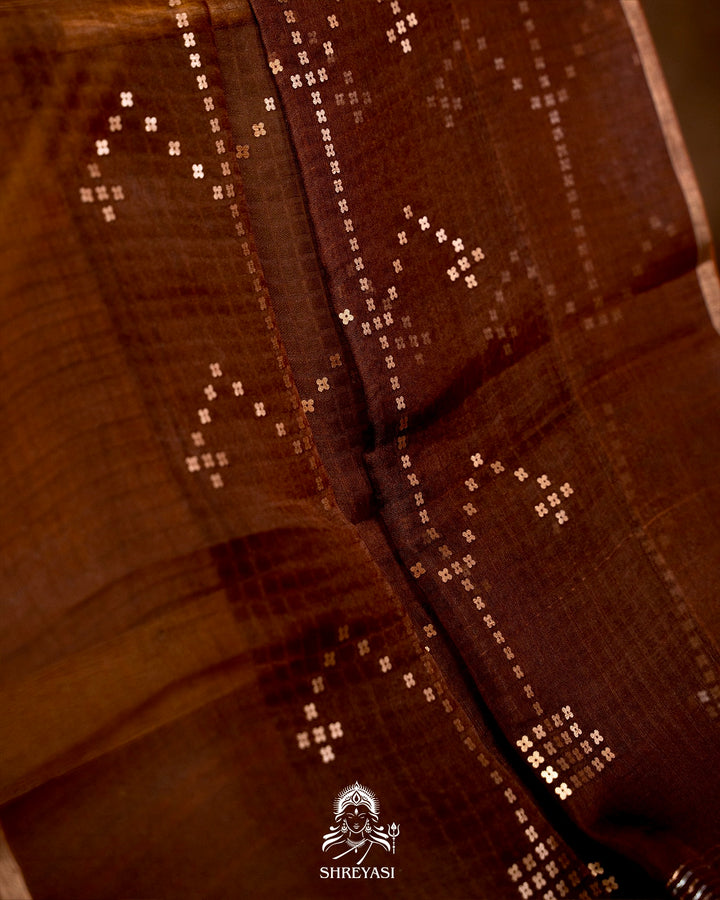 Handloom Pure Double Thread Muslin Jamdani Saree with Sona Rupa Zari & Sequence Weaving