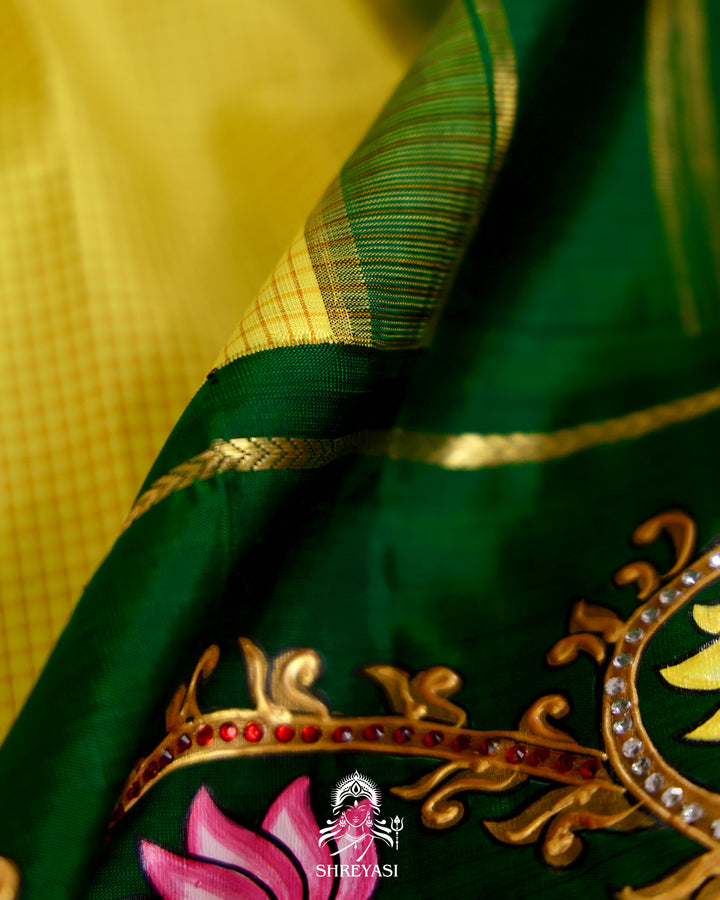 Kanjivaram Silk Saree with Real Zari and Tanjore Artwork