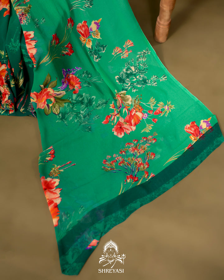 Floral Georgette Saree