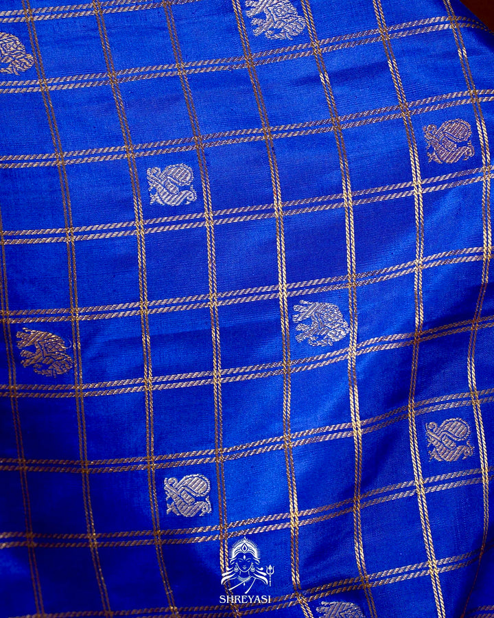 Handloom Pure Kanjivaram Silk Sarees with Real Zari and Hand Painted Tanjore Art