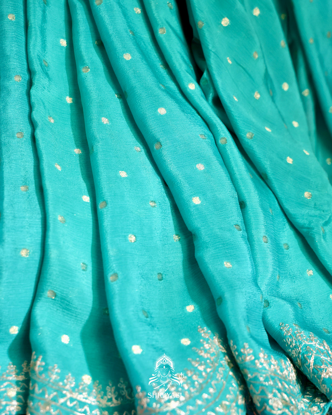 Embroidered Crepe Satin Saree with Patola Paithani Blouse
