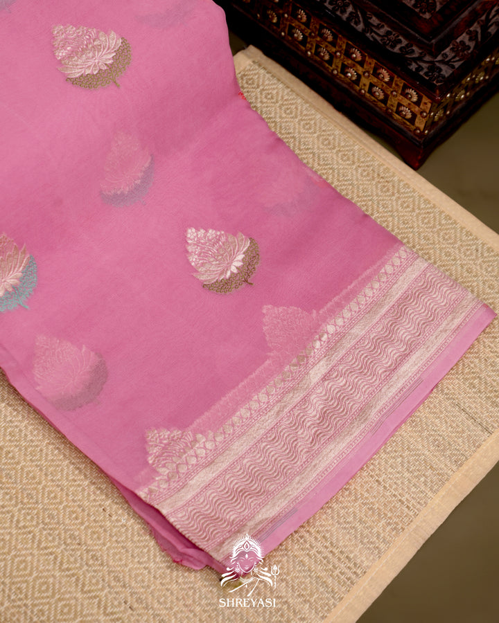 Banarasi Chiffon Khaddi Georgette Saree with Meenakari Weaving