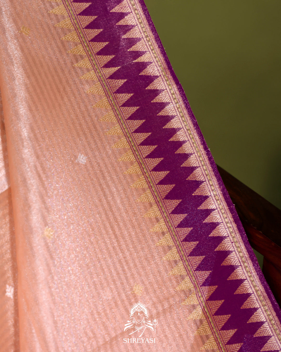 Banarasi Ektara Tissue Silk Saree with Ektara Silk Jamdani Border and Pallu