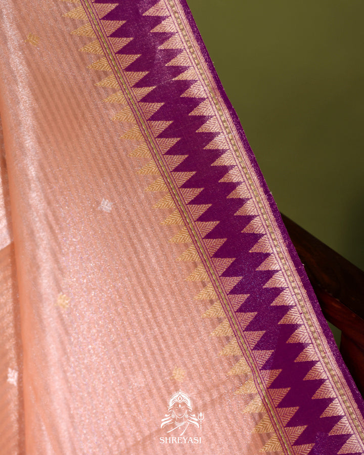 Banarasi Ektara Tissue Silk Saree with Ektara Silk Jamdani Border and Pallu