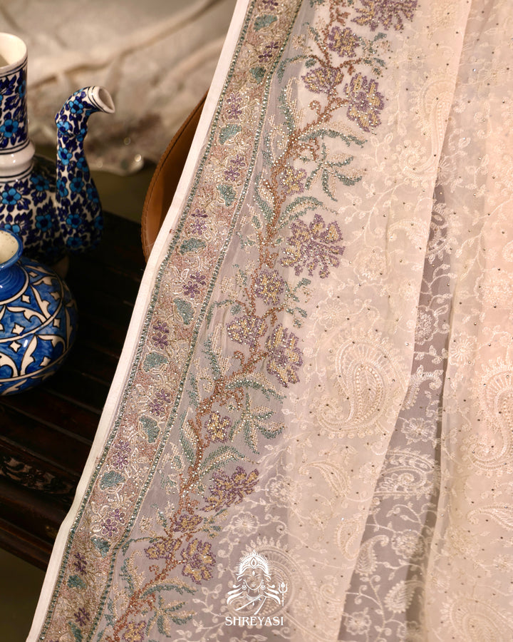 Georgette Saree with Thread Embroidery