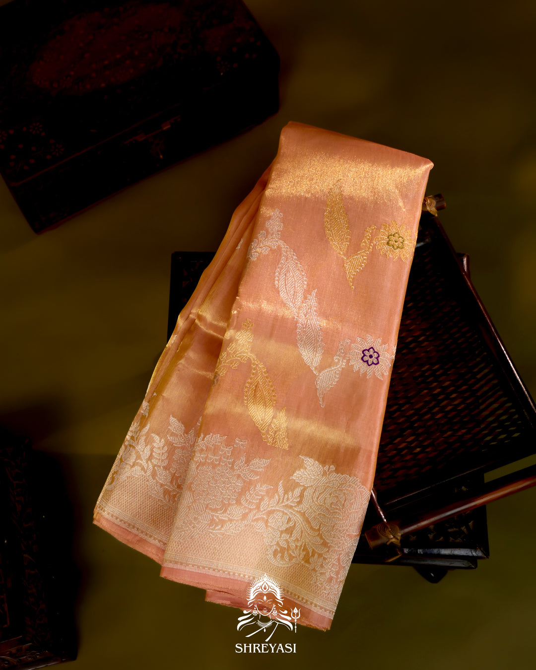 Banarasi Ektara Kora Silk Saree