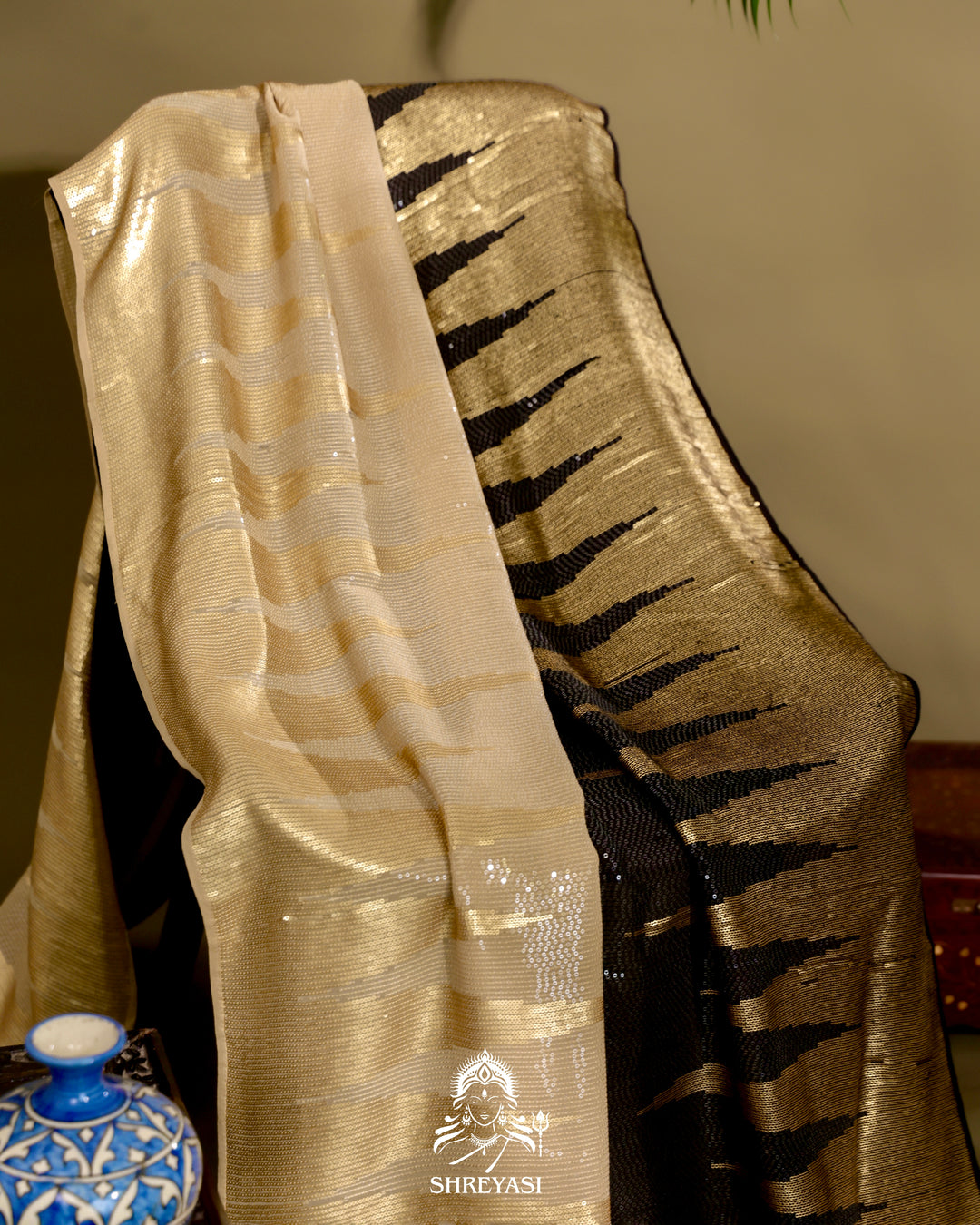 Georgette Sequin Saree