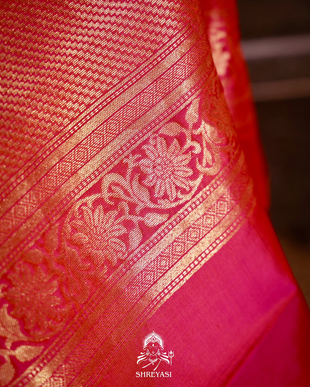 Handloom Pure Kanjivaram Soft Silk Saree with Petit Point Embroidered Floral Bird Clusters