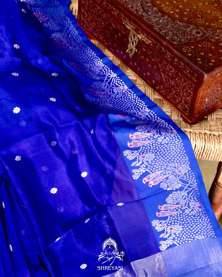 Chanderi Silk Saree with Meenakari Weaving