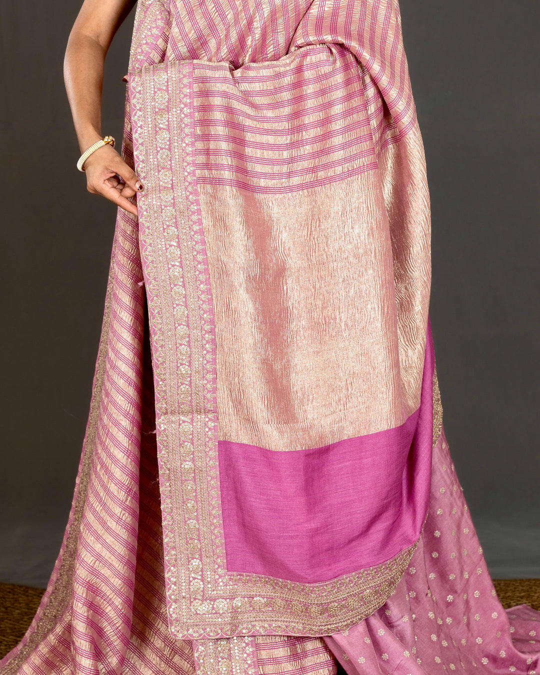 Pure Georgette Silk Saree with Heavy Embroidered Borders and Blouse