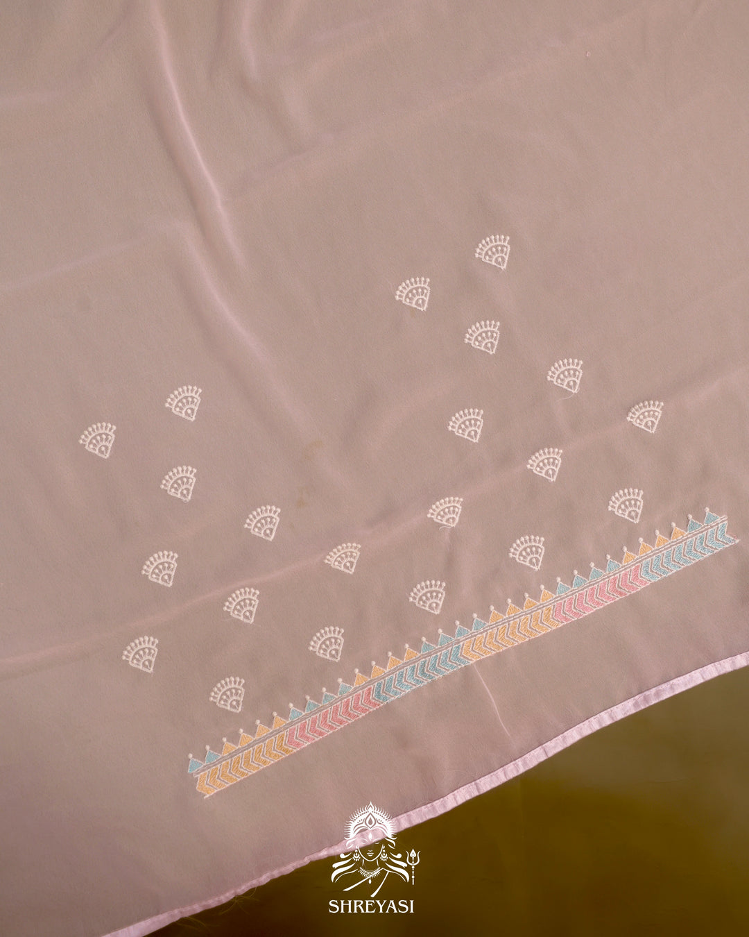 Georgette Saree with Chikankari Inspired Embroidery