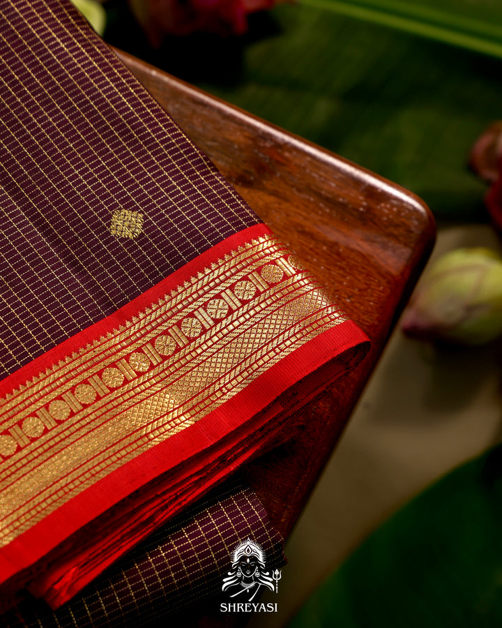 Kanjivaram Silk Saree with Real Zari and Vairoosi Weaving