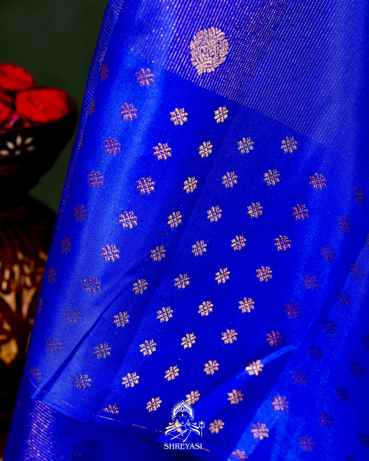 Handloom Pure Kanjivaram Silk Saree in Royal Blue