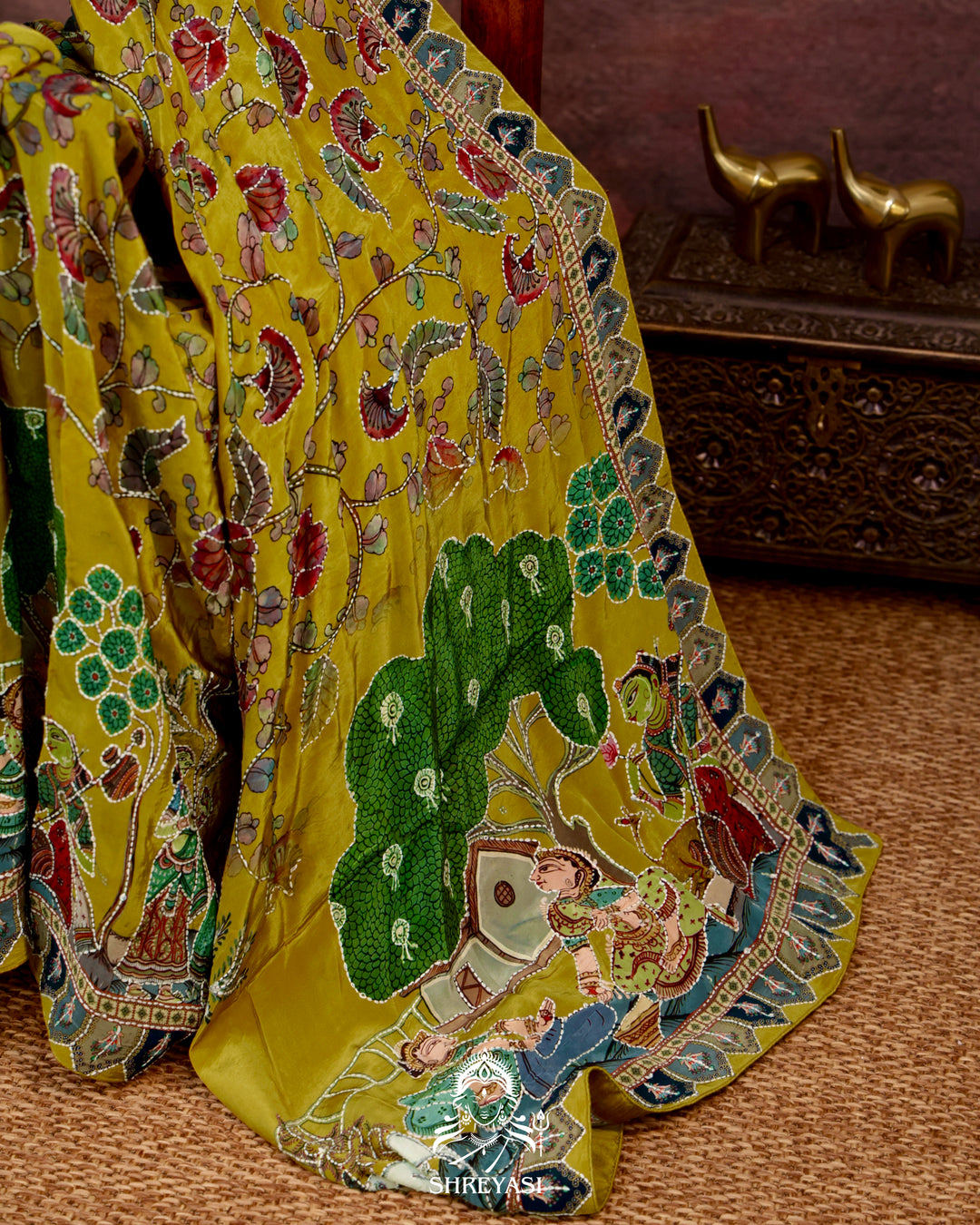 Pure Crepe Silk Saree with Kantha Embroidery