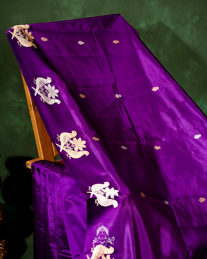 Pure Banarasi Soft Silk Saree with Mashru Border