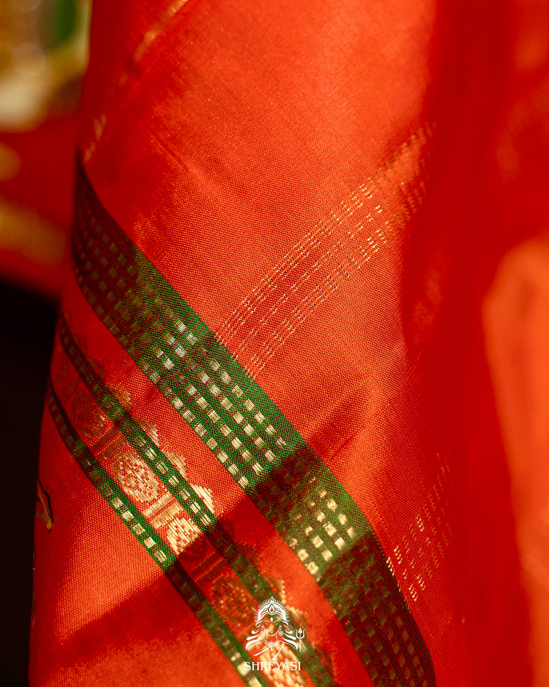 Traditional Tanjore Painting on Handloom Pure Kanjivaram Silk Sarees with Real Zari