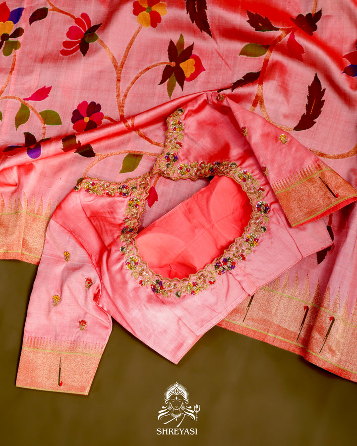 All-Over Paithani Silk Saree with Zari Pallu