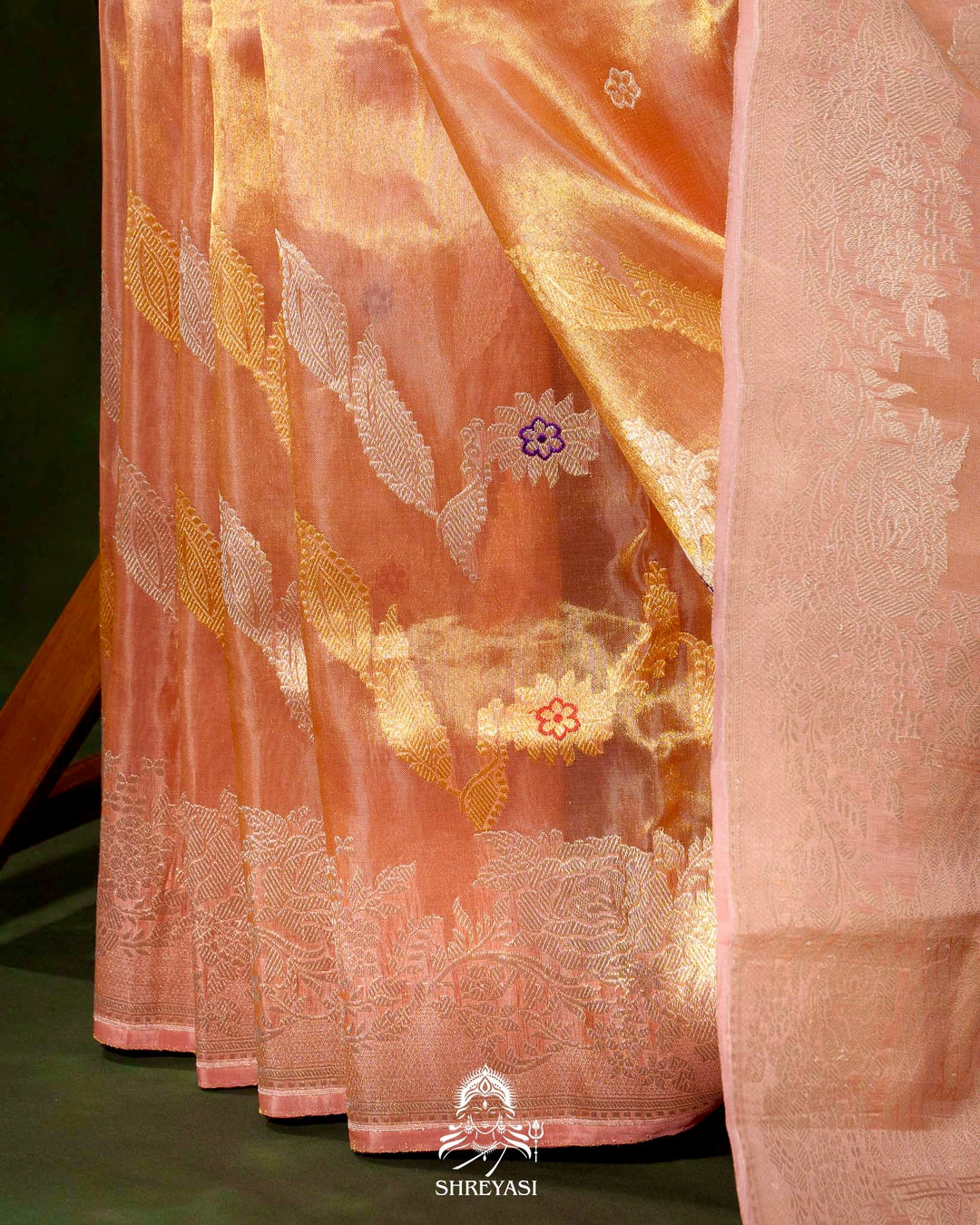 Banarasi Ektara Kora Tissue Silk Saree with Embroidered Blouse