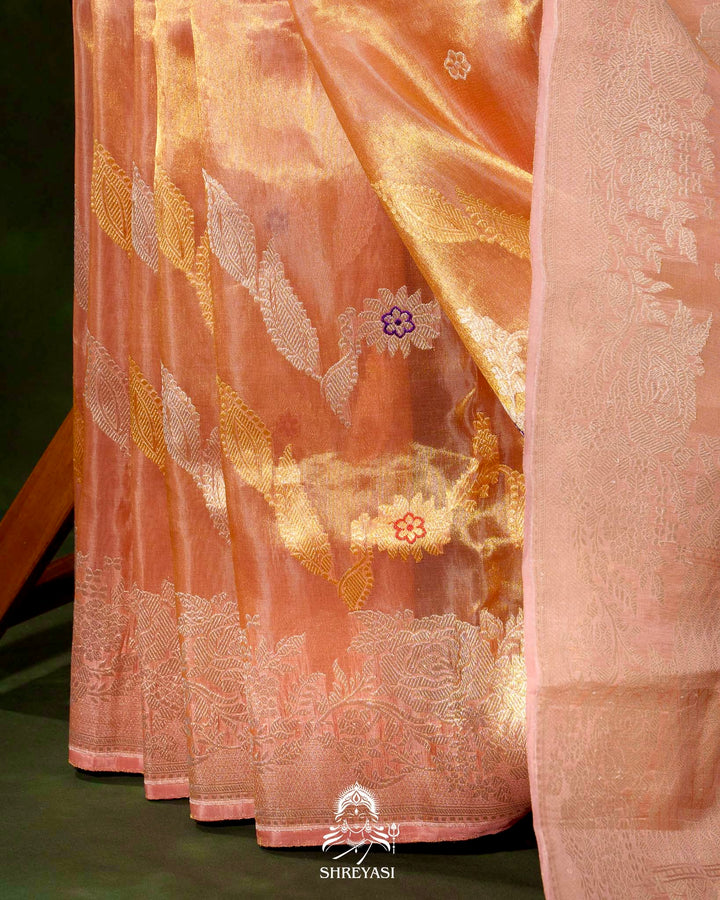 Banarasi Ektara Kora Tissue Silk Saree with Embroidered Blouse