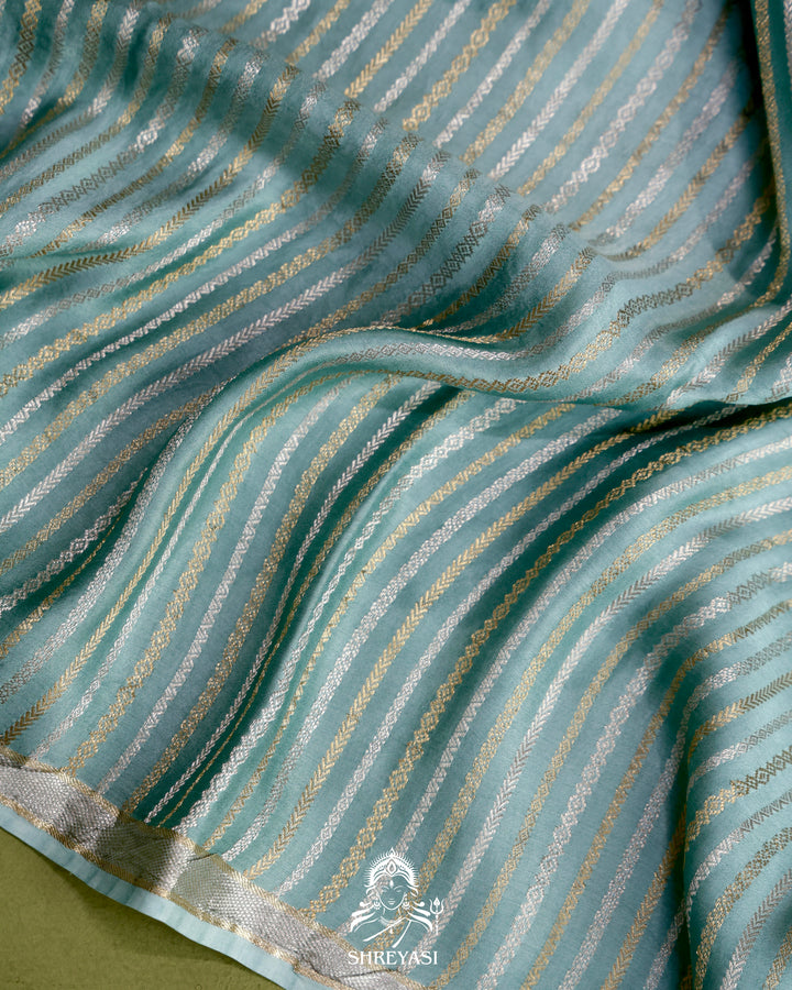 Handloom Pure Mashru Silk Saree with Sona Rupa Meenakari Bhutis and Nakshi Pallu