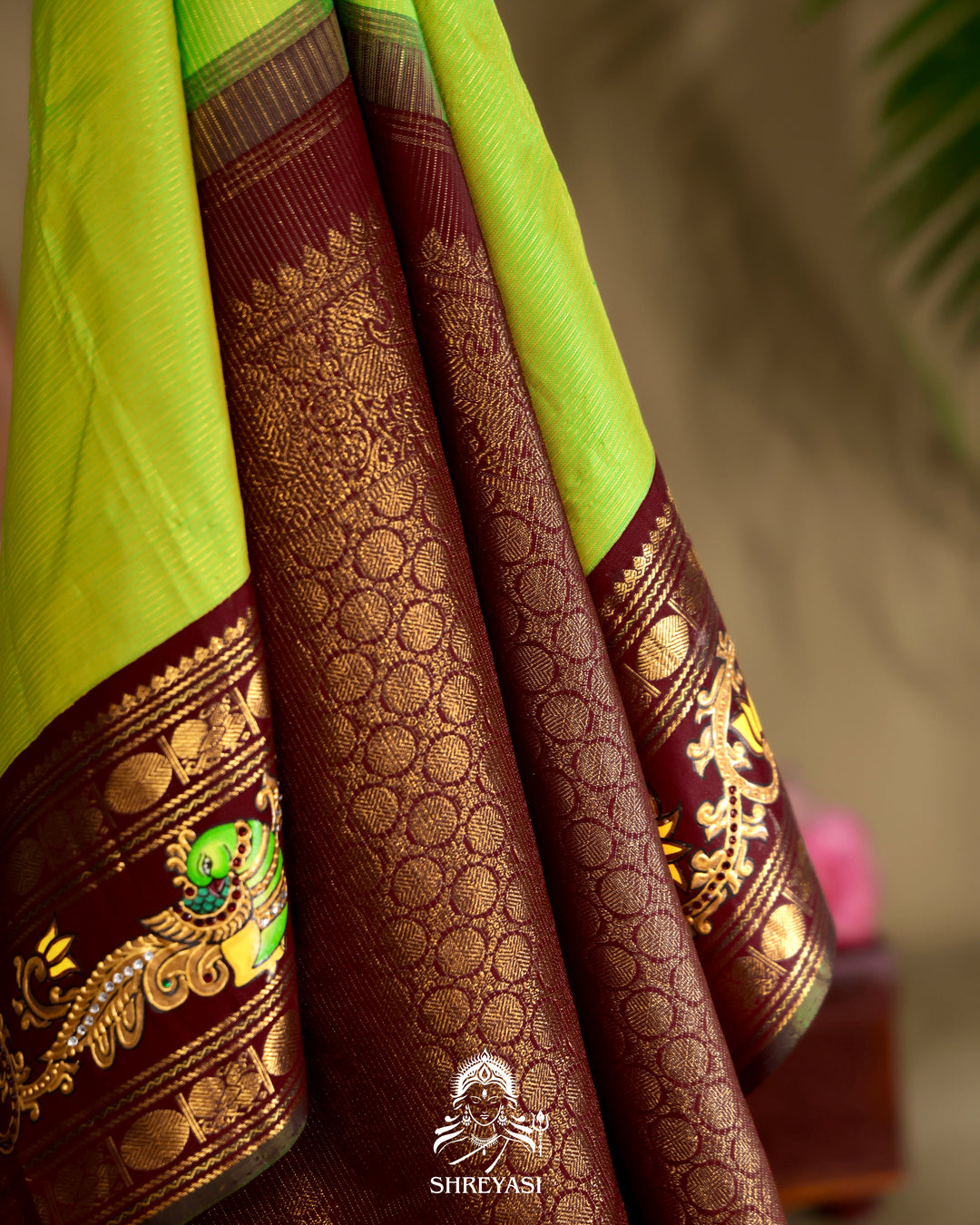 Kanjivaram Silk Saree with Tanjore Artwork