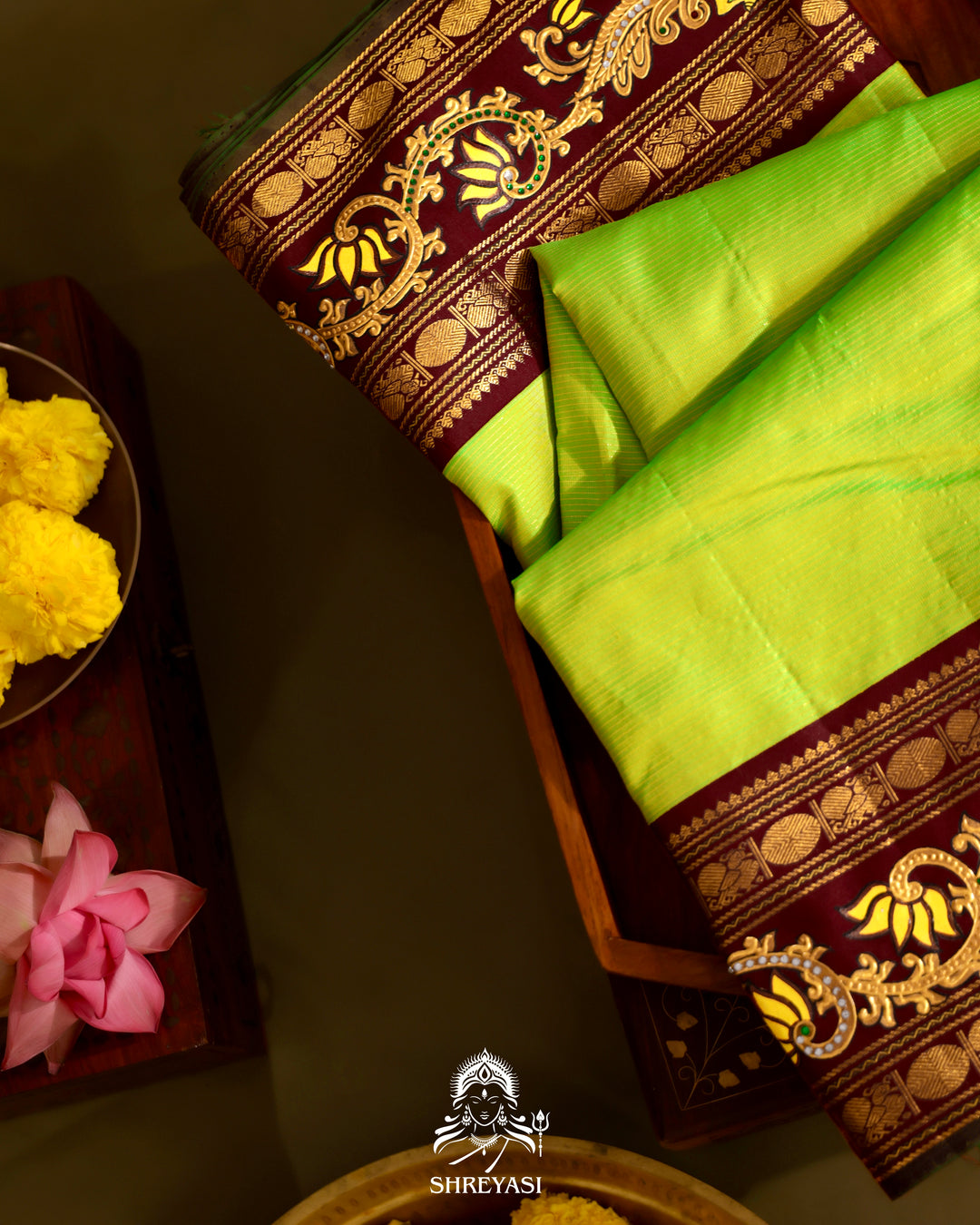 Kanjivaram Silk Saree with Tanjore Artwork