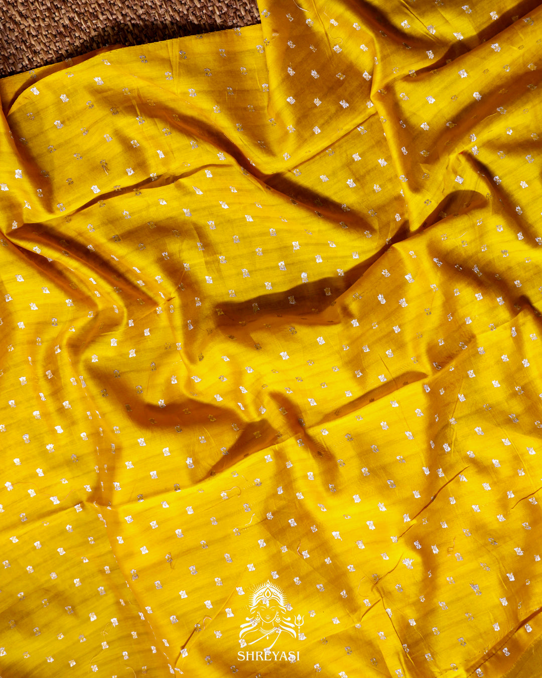 Pure Tissue Silk Saree with Zari Stripes and Petit Point Embroidered Borders