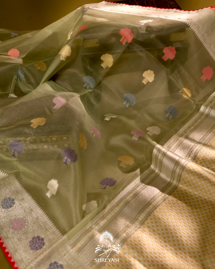 Banarasi Ektara Kora Silk Saree