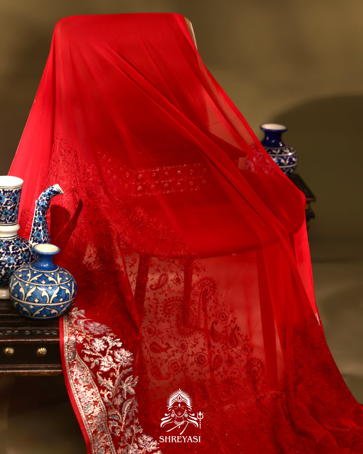 Georgette Saree with Thread Embroidery