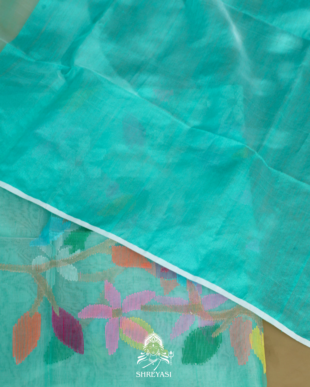 Muslin Jamdani Saree with Full Jaal Needle Weaving