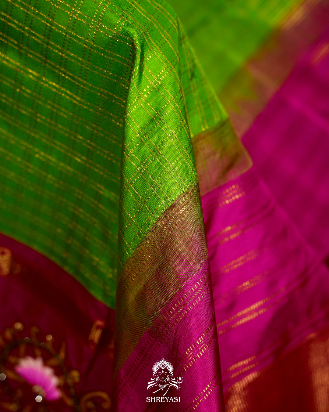 Traditional Tanjore Painting on Handloom Pure Kanjivaram Silk Sarees with Real Zari