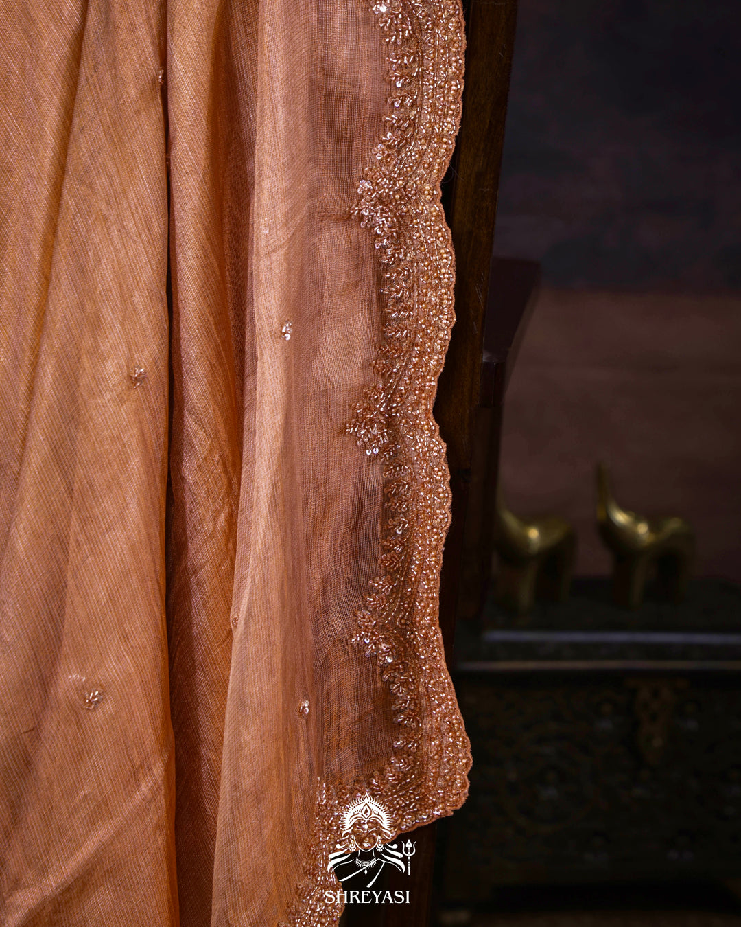 Handloom Pure Tissue Kota Saree with Hand Embroidered Borders