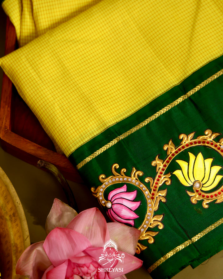 Kanjivaram Silk Saree with Real Zari and Tanjore Artwork