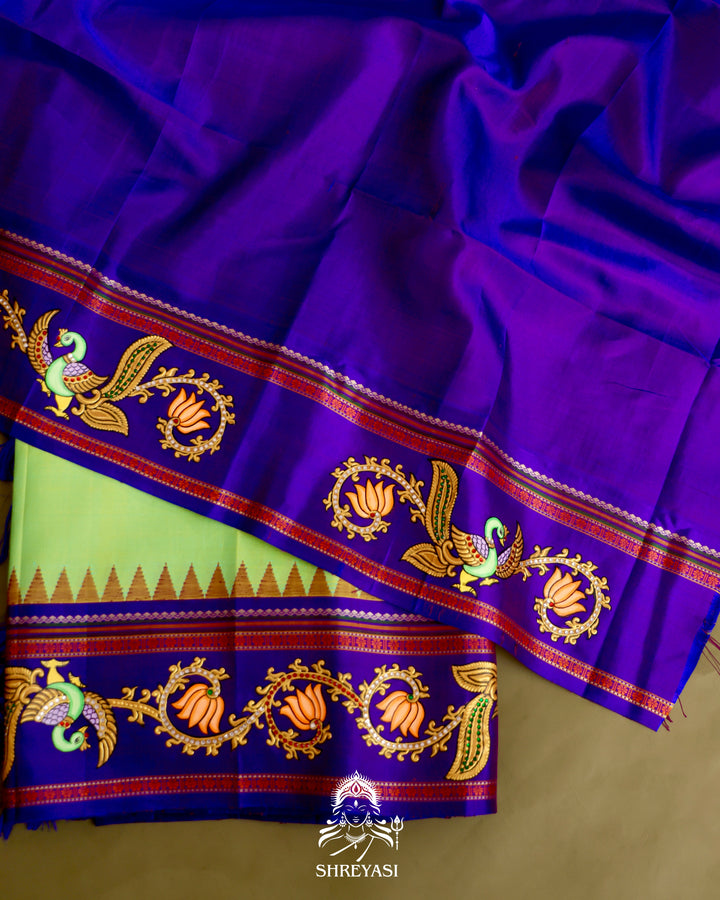 Kanjivaram Silk Saree with Tanjore Artwork