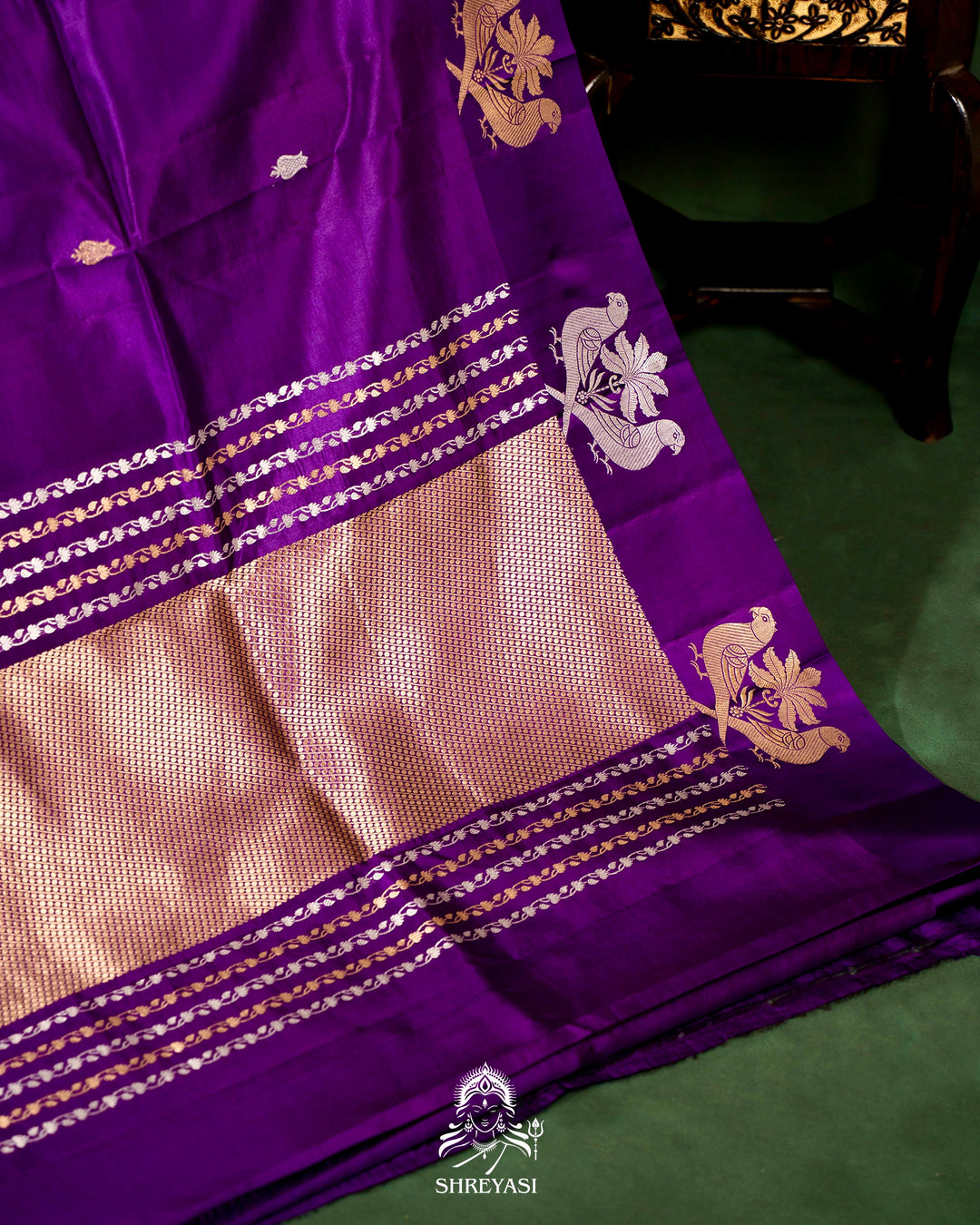 Pure Banarasi Soft Silk Saree with Mashru Border