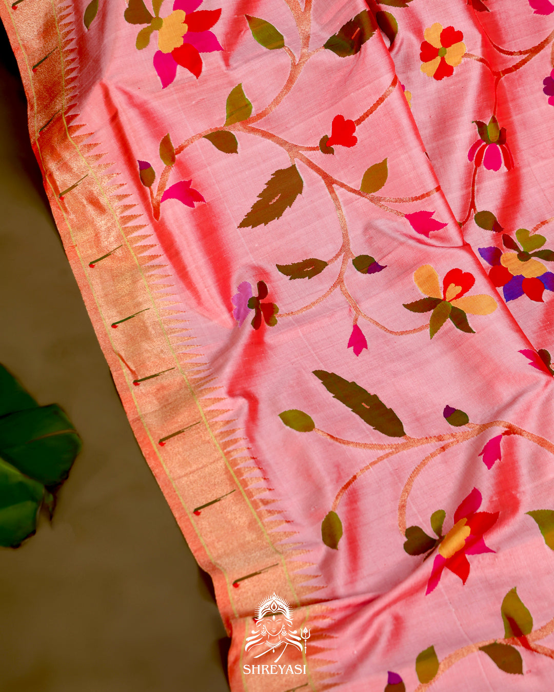 All-Over Paithani Silk Saree with Zari Pallu