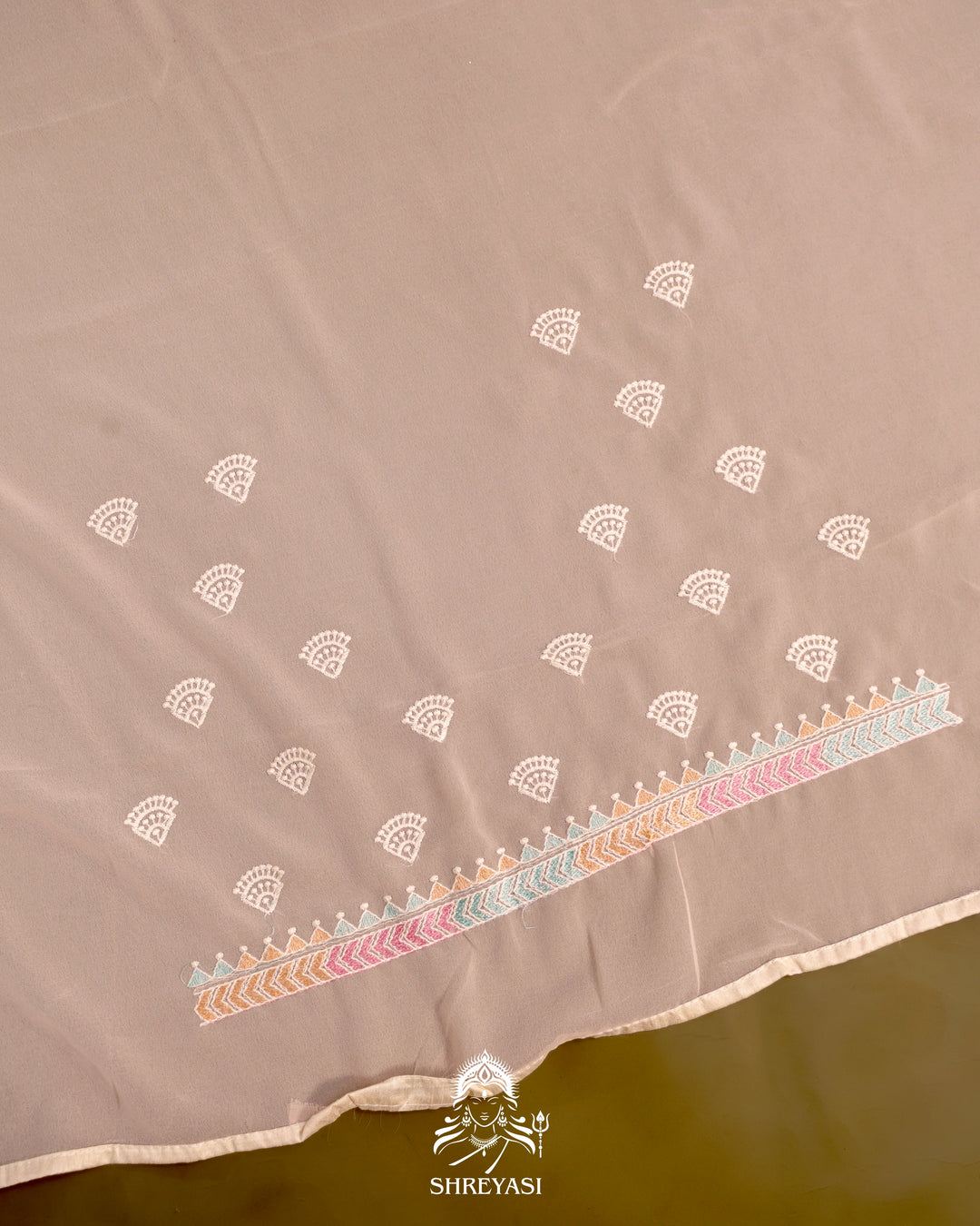 Georgette Saree with Chikankari Inspired Embroidery