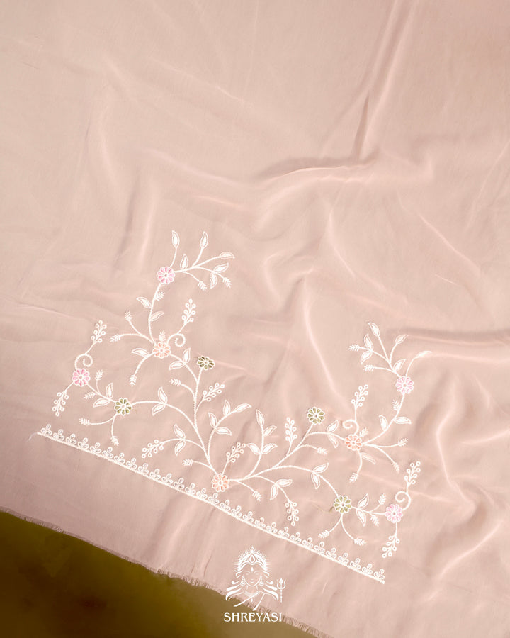 Georgette Saree with Chikankari Inspired Embroidery