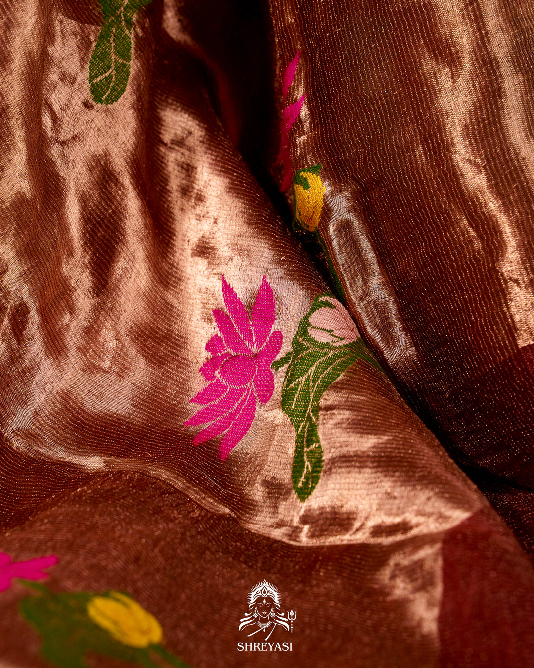 Handloom Silk Linen Jamdani Saree with Tissue Paithani Pallu