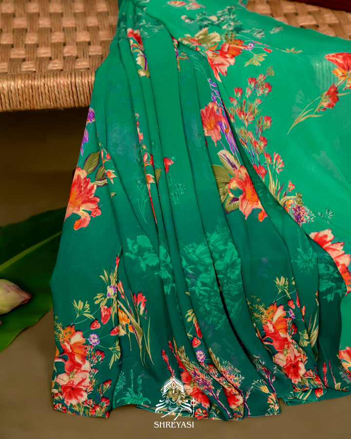 Floral Georgette Saree