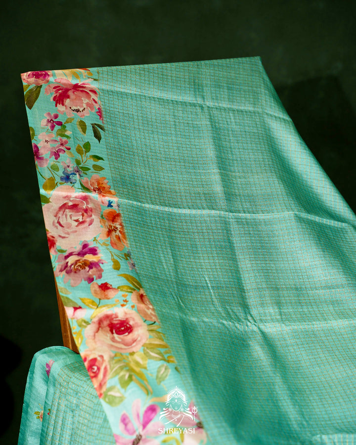 Handloom Pure Desi Tussar Silk Saree with Digital Floral Print
