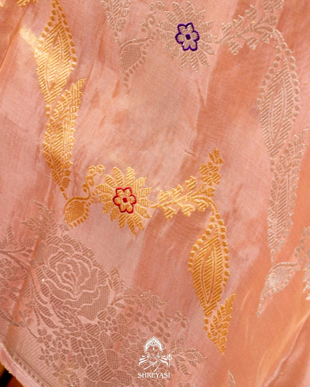 Banarasi Ektara Kora Tissue Silk Saree with Embroidered Blouse