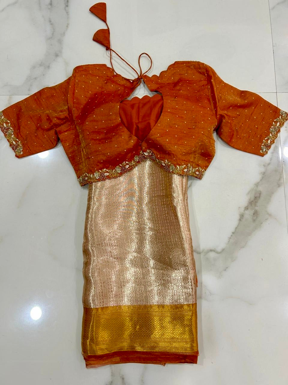 Handloom Pure Banarasi Tissue Brocade Silk Saree