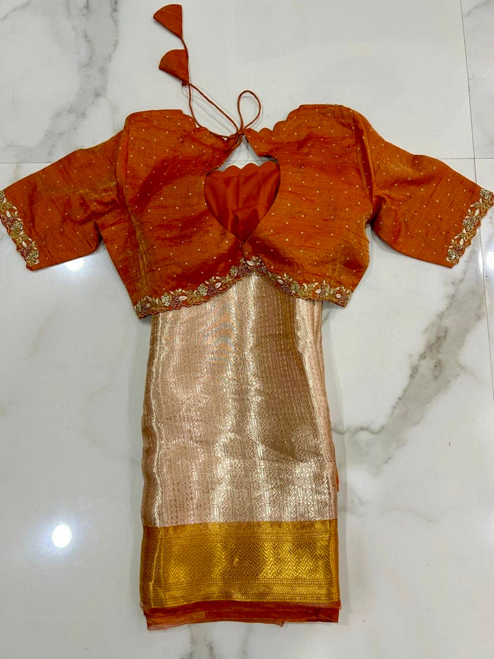 Handloom Pure Banarasi Tissue Brocade Silk Saree