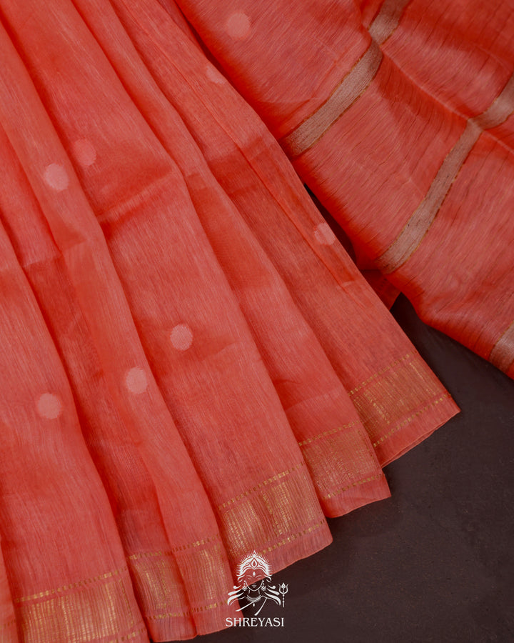 Handloom Pure Linen Saree with Zari Border