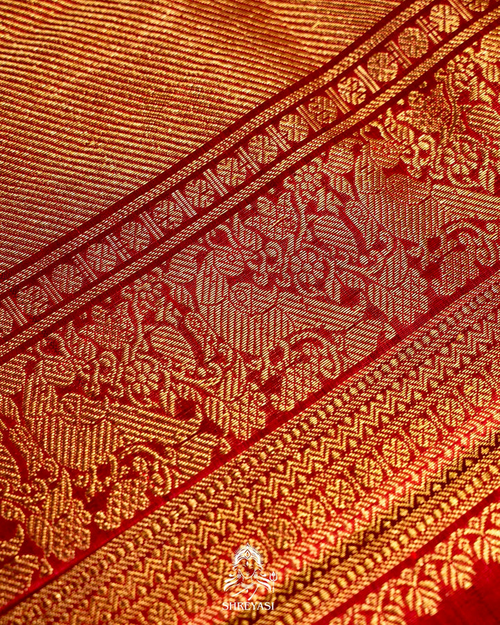 Handloom Pure Kanjivaram Silk Sarees with Real Zari and Hand Painted Tanjore Art
