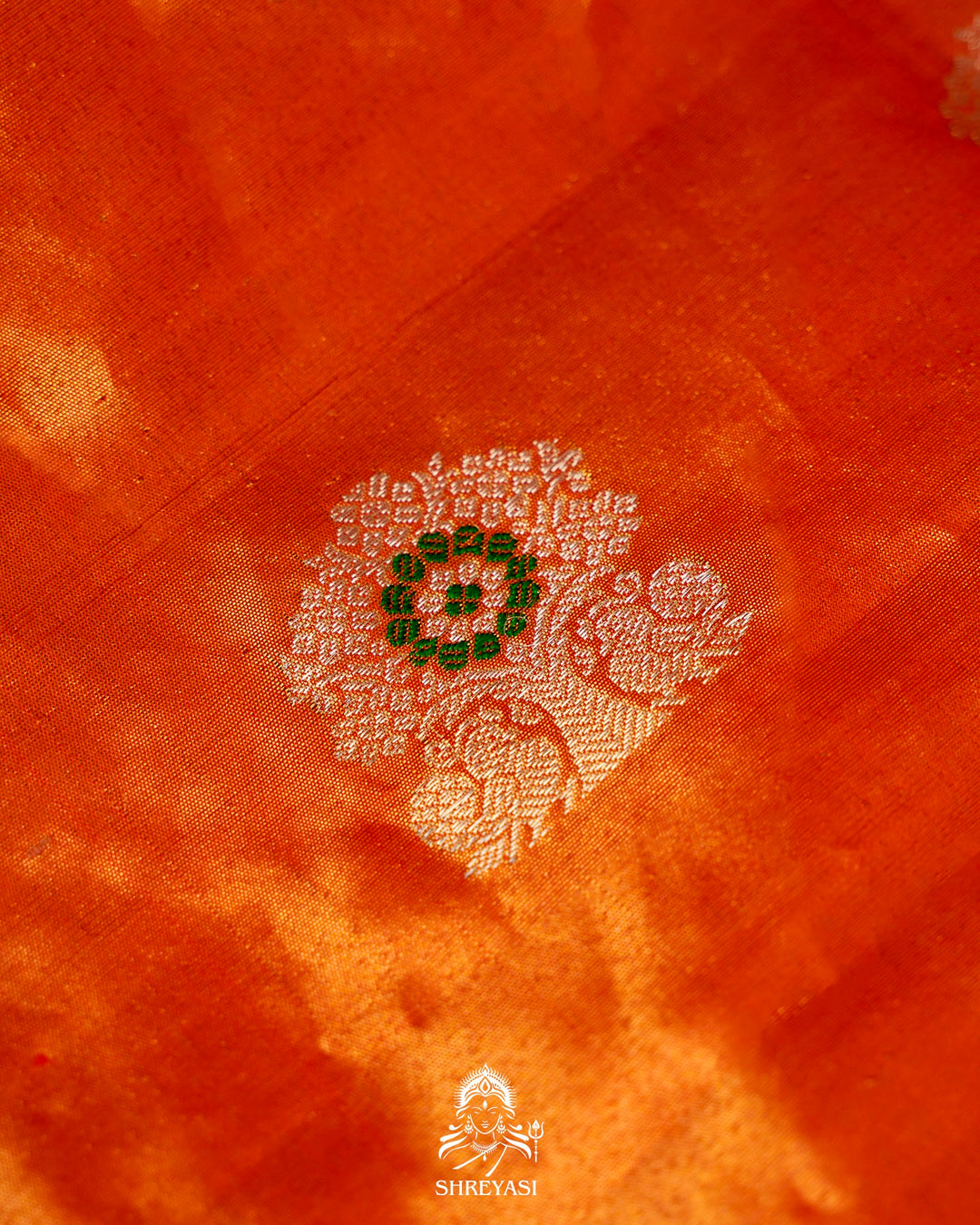 Handloom Pure Gadwal Silk Saree in Rani Pink with Orange Tissue Muniya Border