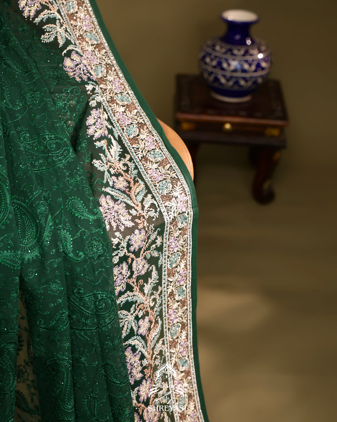 Georgette Saree with Thread Embroidery