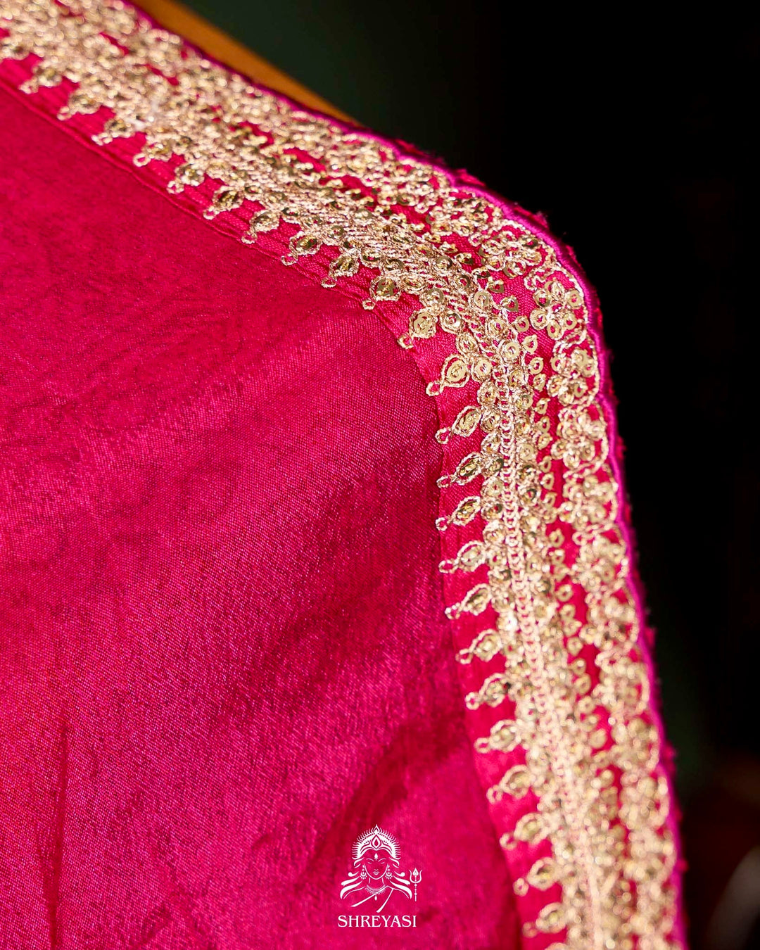 Floral Crepe Chiffon Saree with Embroidered Borders
